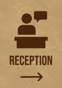 Illustrative School Reception Sign – Modern Directional Design Guides Visitors And Students To The S A4 template