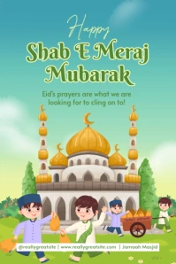 Illustrative Shab E Miraj Poster template