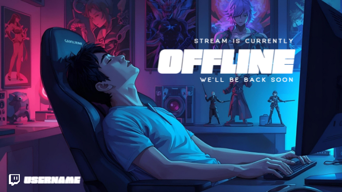 Illustrative Sleepy Twitch Overlay Twitch-overlejring template