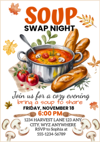 Illustrative Soup Swap Night A4 template