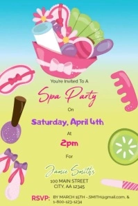 Illustrative Spa Party  Pinterest Graphic template