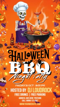 Illustrative Spooky Bbq Night Instagram Story Instagram-Story template