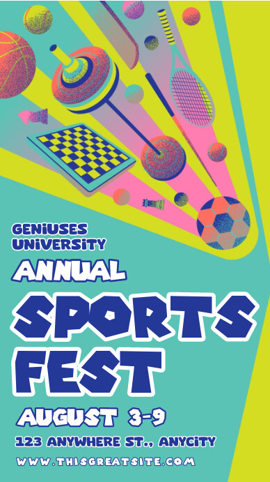 Illustrative Sports Fest University Instagram Template | PosterMyWall