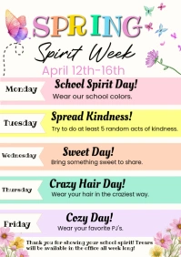 Illustrative Spring Spirit Week A4 template