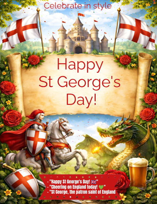 Copy of Illustrative St George's Day Celebration Flyer | PosterMyWall