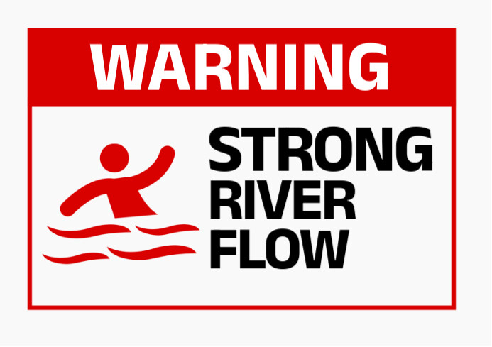 Illustrative Strong River Flow Warning A4 Template | PosterMyWall