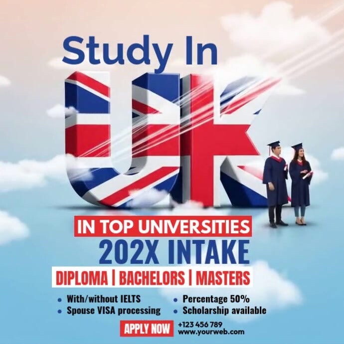 Study Advertisement Example Illustrative Study In Abroad Ad Template Square (1:1) | PosterMyWall