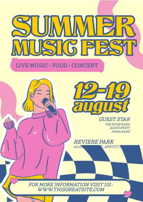 Illustrative Summer Music Fest A4 template