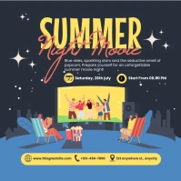 Illustrative Summer Night Movie Instagram Pos Instagram-bericht template