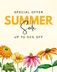 Illustrative Summer Sale Instagram Portrait template