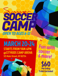 Illustrative Summer Soccer Camp Flyer (us Letter) Pamflet (Letter AS) template