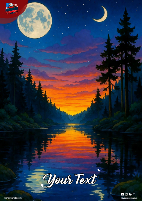 Black Sunset Landscape A4 Template | PosterMyWall