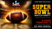 Illustrative Super Bowl Sunday Watch Party Design Flyer Digital Display (16:9) template