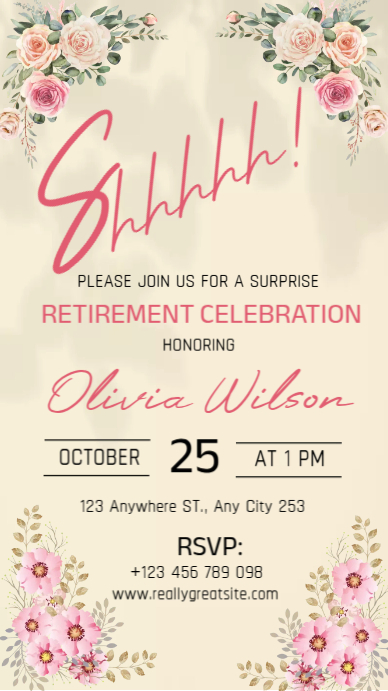 Copy of Illustrative Surprise Retirement Party Invitation Instagram ...