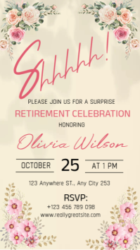 Illustrative Surprise Retirement Party Invitation Instagram Story template