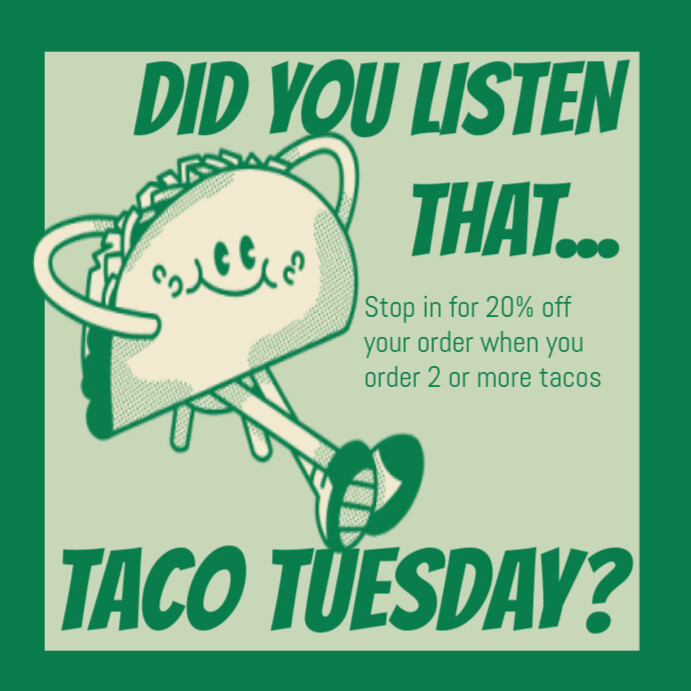Illustrative Taco Tuesday Deal Ad Instagram Post template