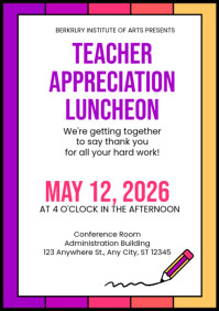 Illustrative Teacher Appreciation Invitation A4 template