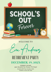 Illustrative Teacher Retirement Invitation A4 template
