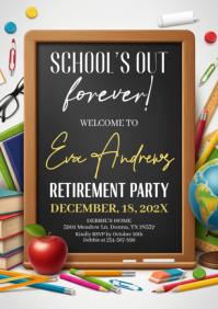 Illustrative Teacher Retirement Invitation A4 template