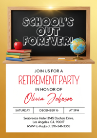 Illustrative Teacher Retirement Invitation A4 template