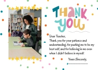 Illustrative Teachers Day Thank You Card Postcard Postkarte template