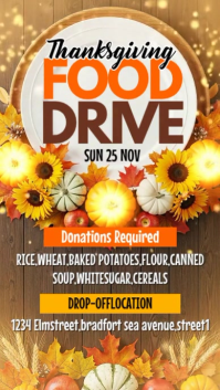 Illustrative Thanksgiving Food Drive Instagram Story template