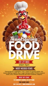 Illustrative Thanksgiving Food Drive Instagram Story template