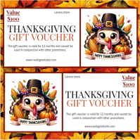Illustrative Thanksgiving Gift Voucher Instagram Post template