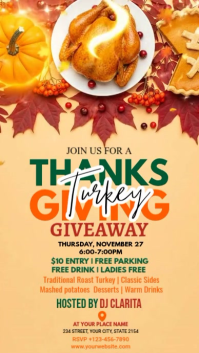 Illustrative Thanksgiving Giveaway Instagram Story template