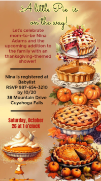 Marrón Thanksgiving Baby Shower Invitation История на Instagram Template