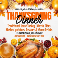 White Thanksgiving Dinner Wpis na Instagrama Template