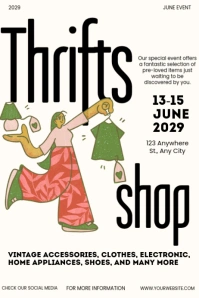 Illustrative Thrift Shop Poster template