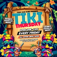 Illustrative Tiki Bar Instagram Post template