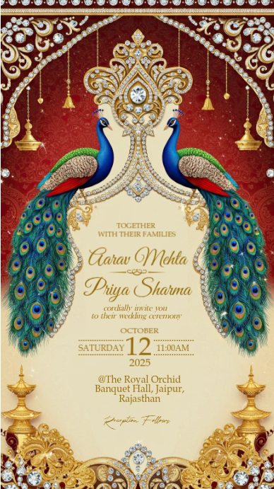 Illustrative Traditional Indian Wedding Invitation Instagram Story ...