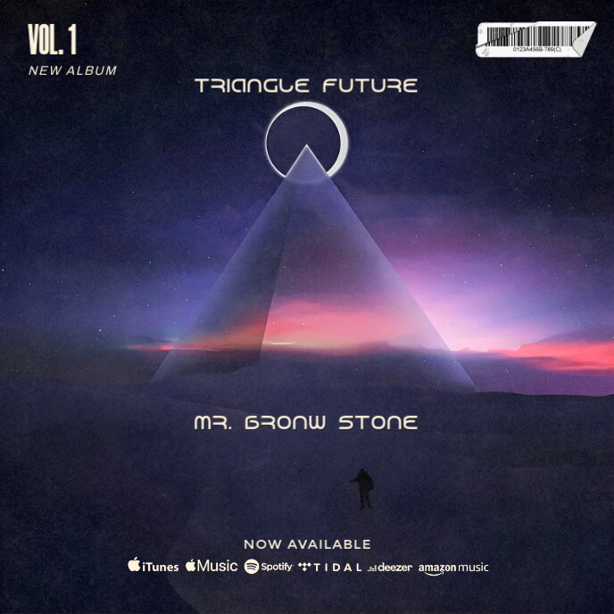 Illustrative Triangle Future Album Cover template