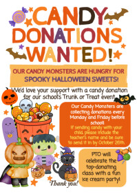 White Candy Donation for Halloween A4 Template
