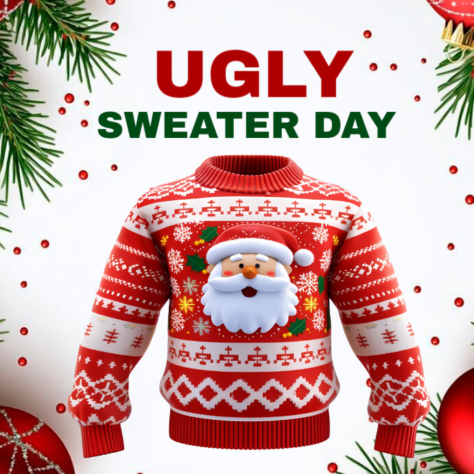 Illustrative Ugly Sweater Day Template Design Instagram Post