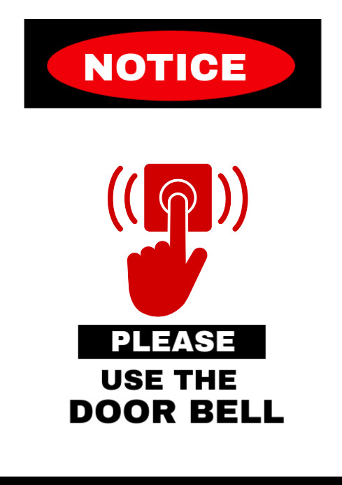 Copy of Illustrative Use The Door Bell Sign A4 | PosterMyWall