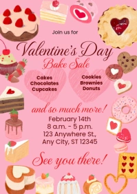 Illustrative Valentine's Day Bake Sale A4 template