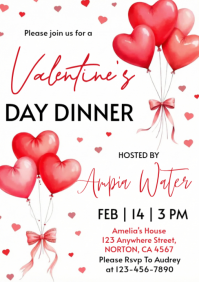 Illustrative Valentines Day Dinner A5 template