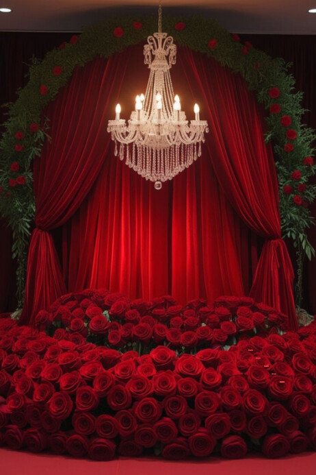 Illustrative Valvet Romance Elegance Poster template