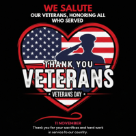 Illustrative Veterans Day Instagram Post template