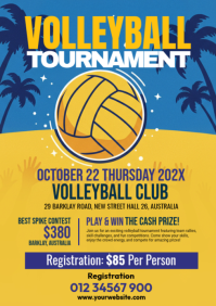 Illustrative Volleyball Tournament A4 template