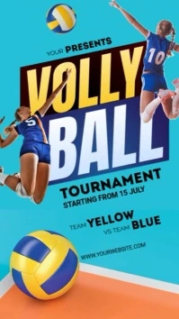 Illustrative Volleyball Tournament Instagram Story template