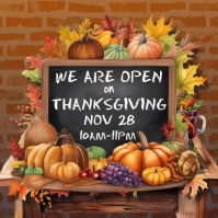 Illustrative We Are Open For Thanksgiving Instagram Post template