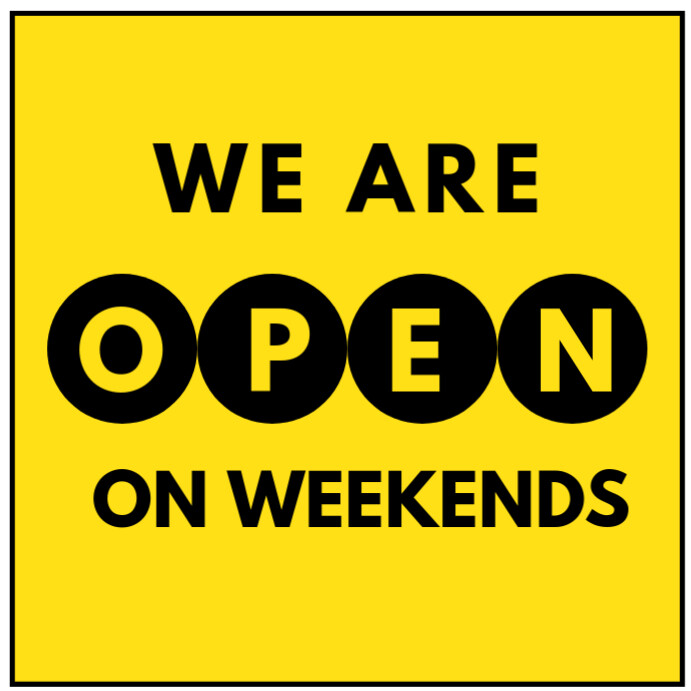 Illustrative We Are Open On Weekends Instagram Post Template | PosterMyWall