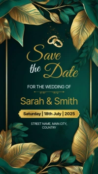 Illustrative Wedding Save The Date Instagram Story template