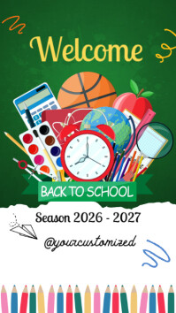 Illustrative Welcome Back To School Instagram Story template