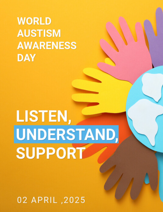 Copy of Illustrative White and Yellow World Autism Awareness Flyer 2025 ...