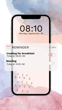 Illustrative White Reminder Mobile Notification Instagram Story template
